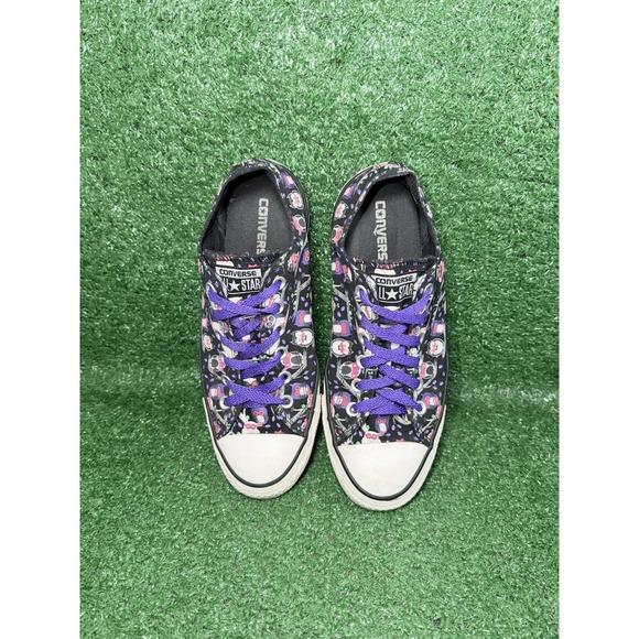 Converse Chuck Taylor All Star Black Purple Cartoon Owl AOP Shoe Sneaker Women 9 - Picture 7 of 9